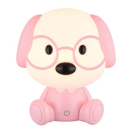 Globo 21761P - Luz nocturna infantil LED recargable y regulable PUPPY 1 W/5 V 500 mAh rosa